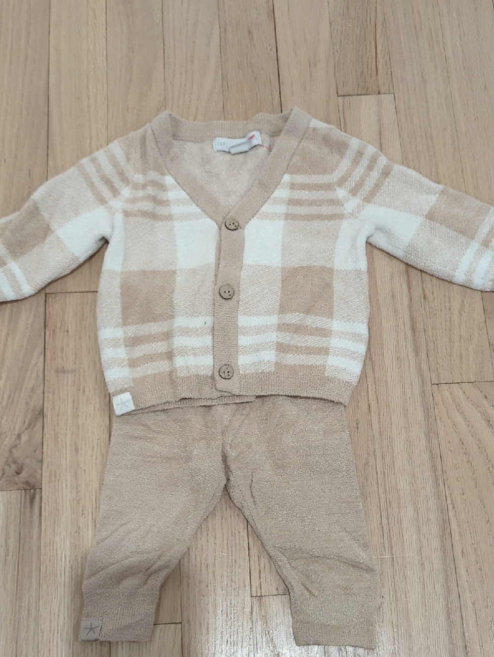 Barefoot Dreams Cream and Tan Kids Matching Set